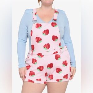 Hot Topic Pink Strawberry Print Romper
